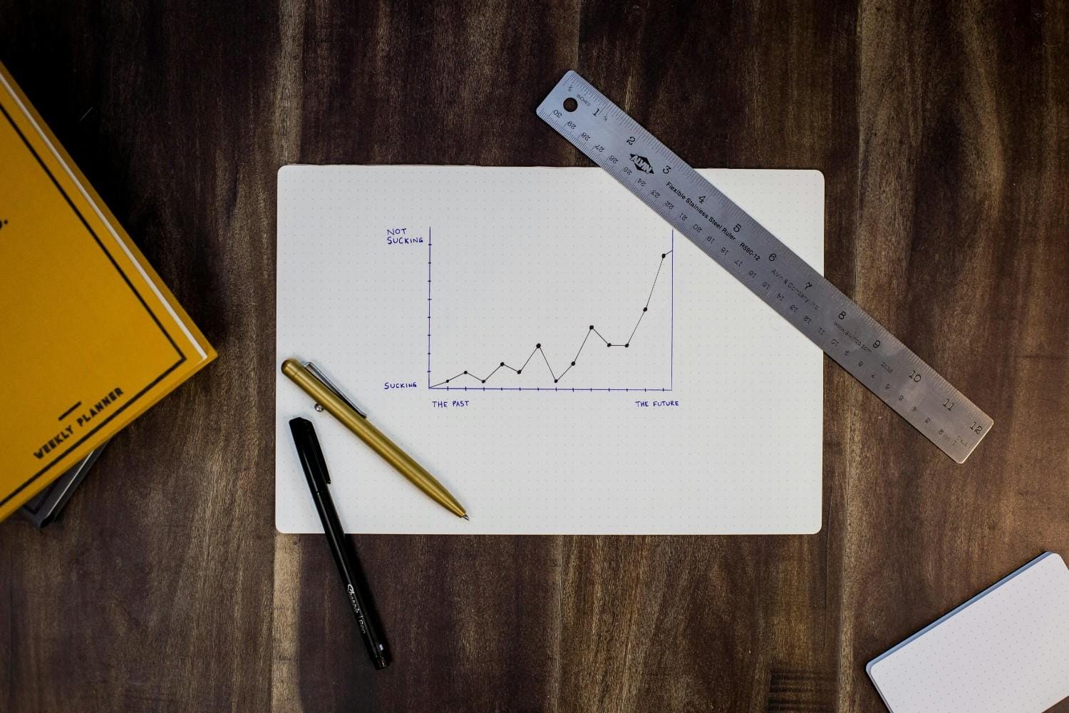 A graph on paper rapresenting growth